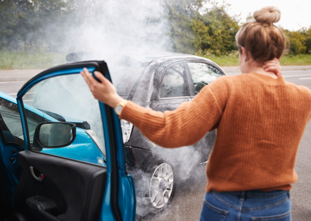 a woman injured in a car accident in Johns Creek, GA