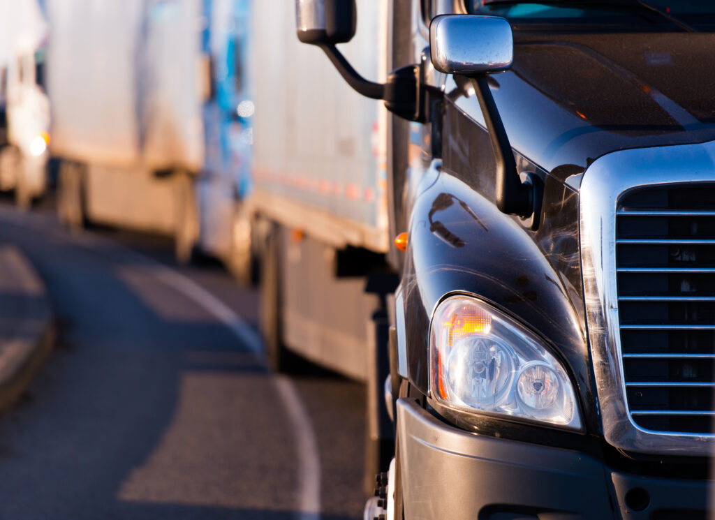 trucks on the highway